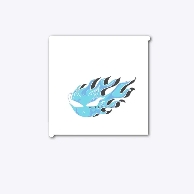 Blue Fire Ball Kitty Sticker